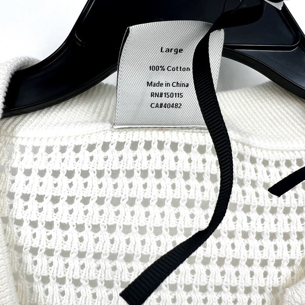 VARLEY Women's Callie Mesh Knit Top Large Beige Egret Short Sleeve NWT - Picture 10 of 13
